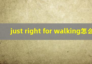 just right for walking怎么读